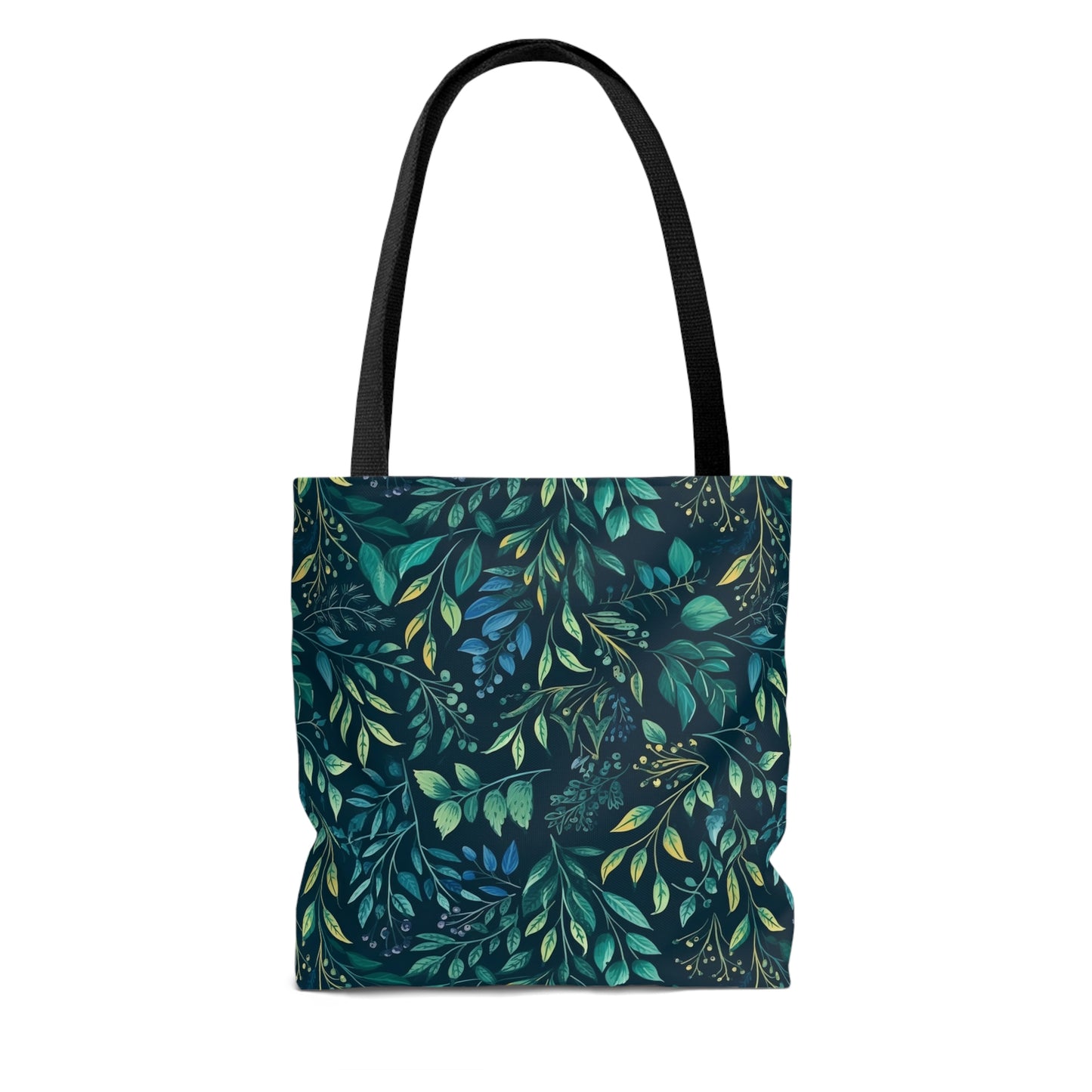 Green Leaves and Florals - Tote Bag