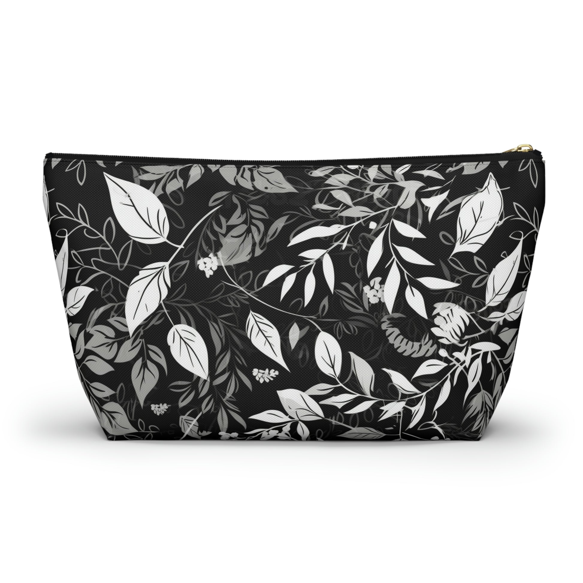 Black and White Floral - Accessory Pouch