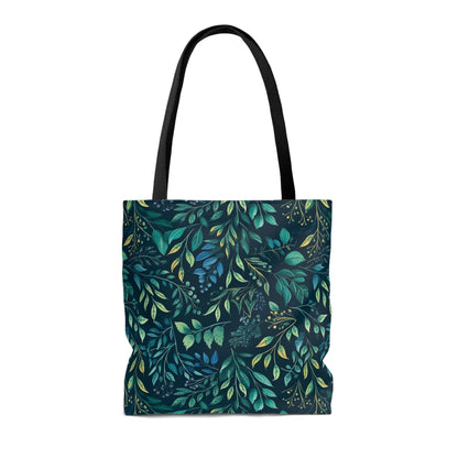 Green Leaves and Florals - Tote Bag