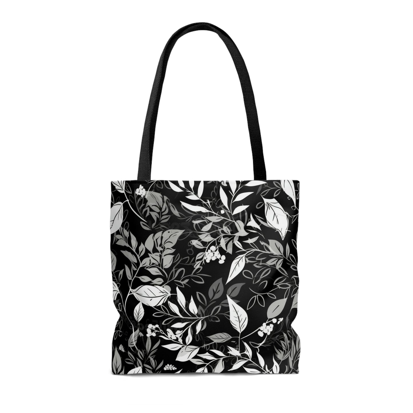 Black and White Floral - Tote Bag