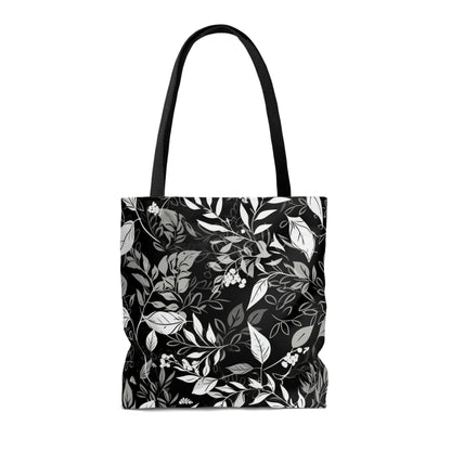 Black and White Floral - Tote Bag