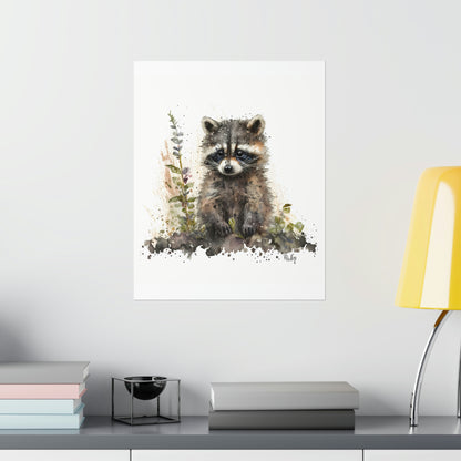 Watercolor Raccoon - Poster