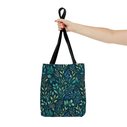 Green Leaves and Florals - Tote Bag