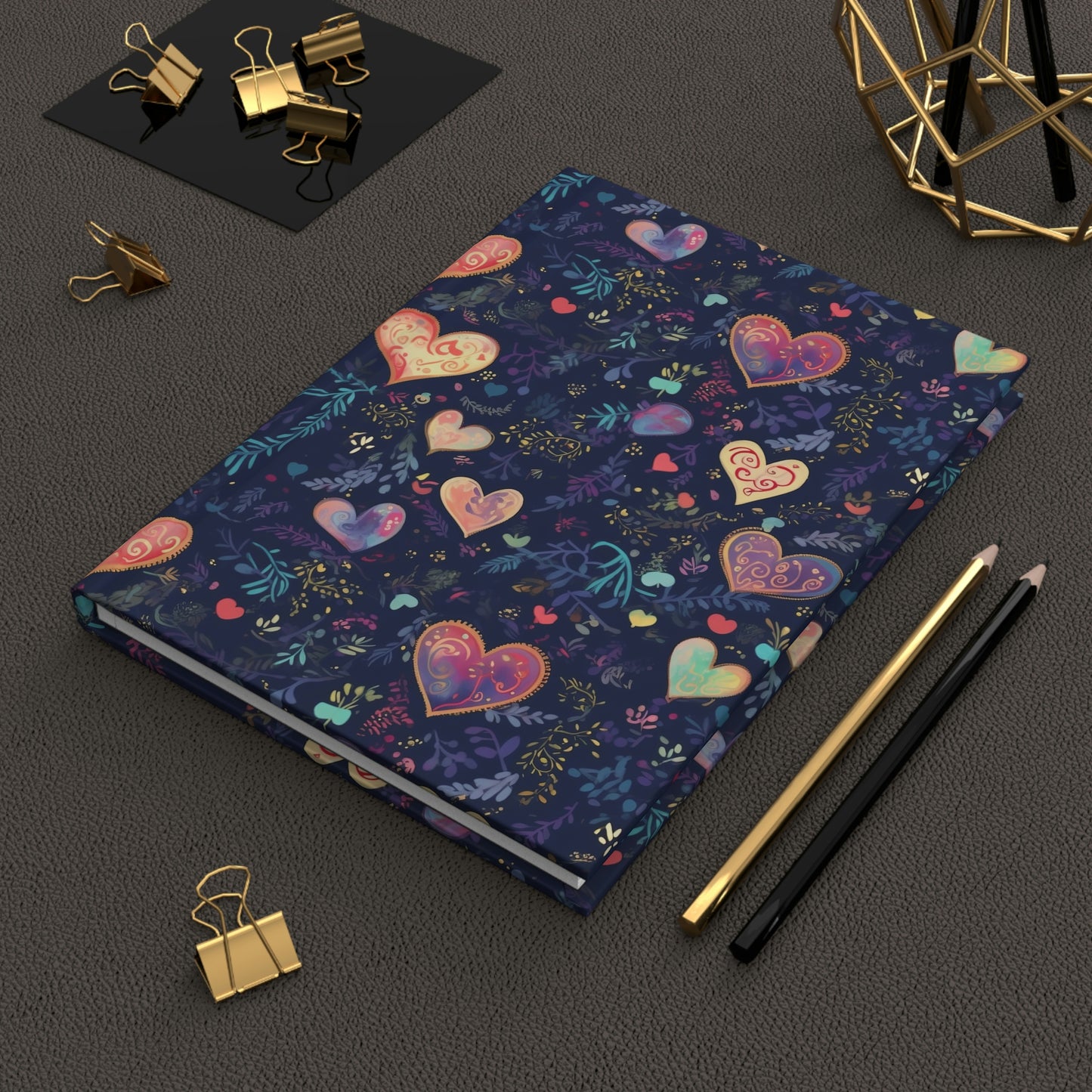 Blue Hearts - Hardcover Journal