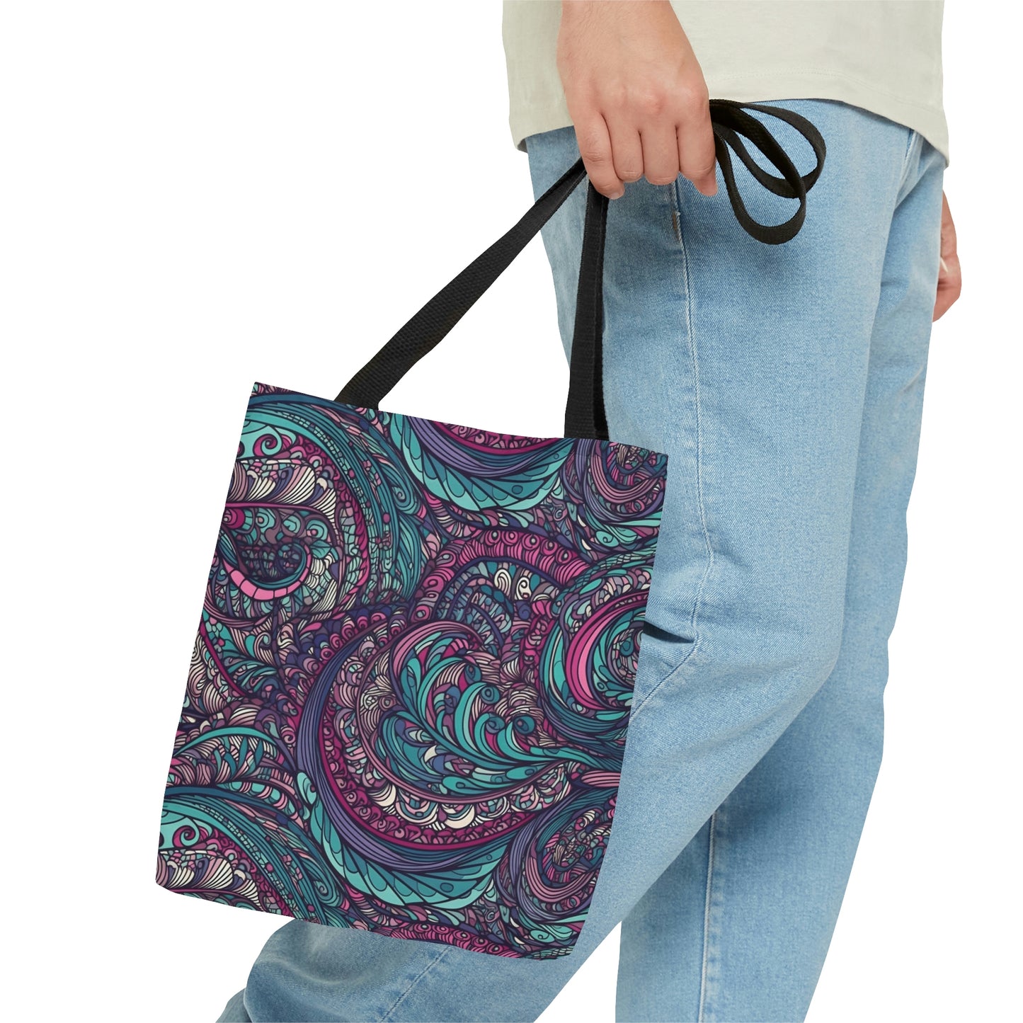 Pink & Teal Swirl - Tote Bag