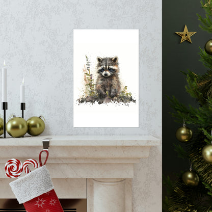 Watercolor Raccoon - Poster