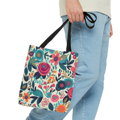 Spring Flowers White - Tote Bag