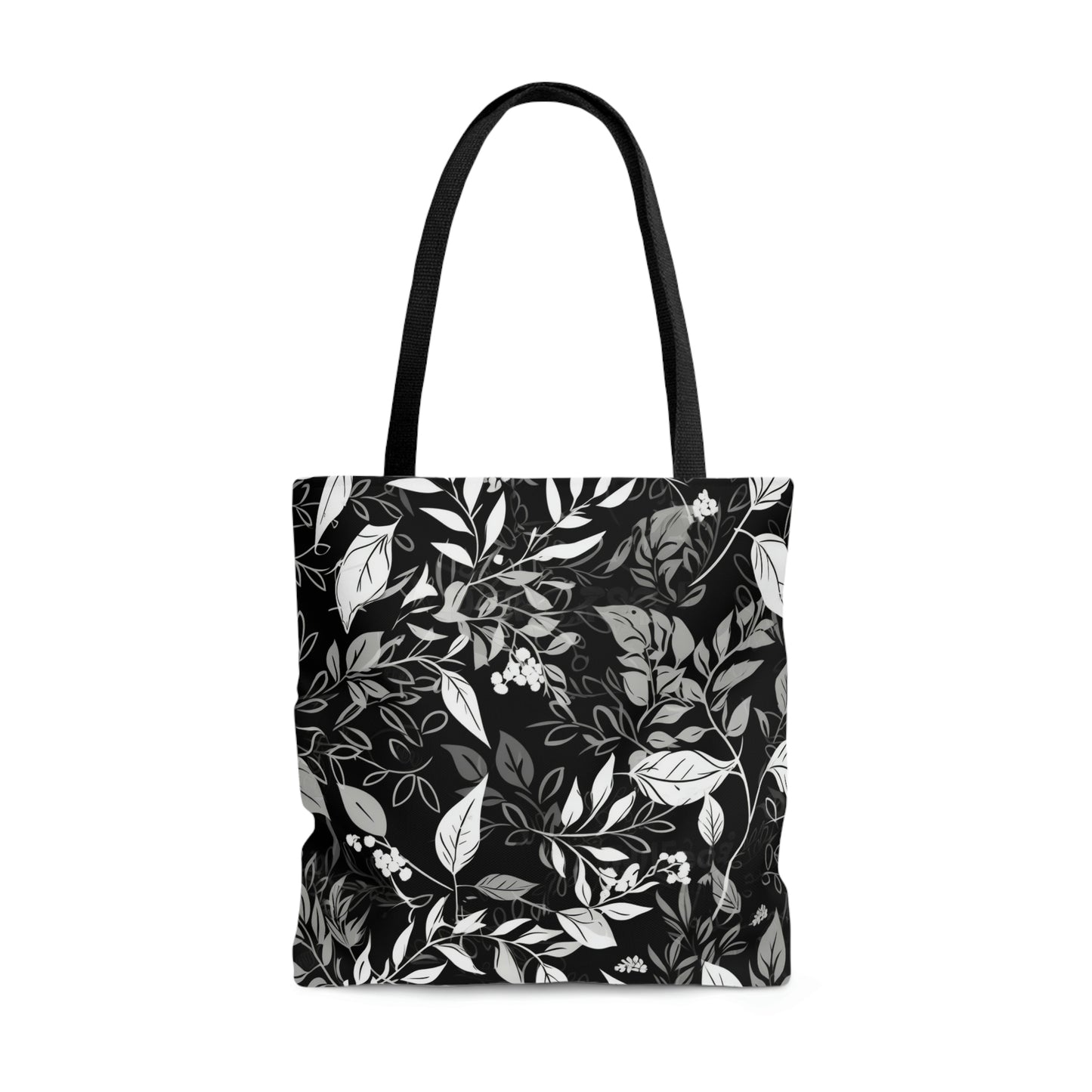 Black and White Floral - Tote Bag